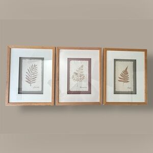 VINTAGE NATURAL DRIED LEAF ART FRAMES HANDMADE PAPER PRESSED ART SUN DRIED